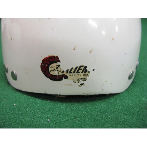 59 - McHal safety helmet with peak used by previous owner for vintage vehicle driving events (now for dis... 