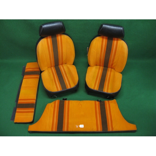 71 - Two 1970's/1980's MGB seat with stripey orange trim and two matching trim panels