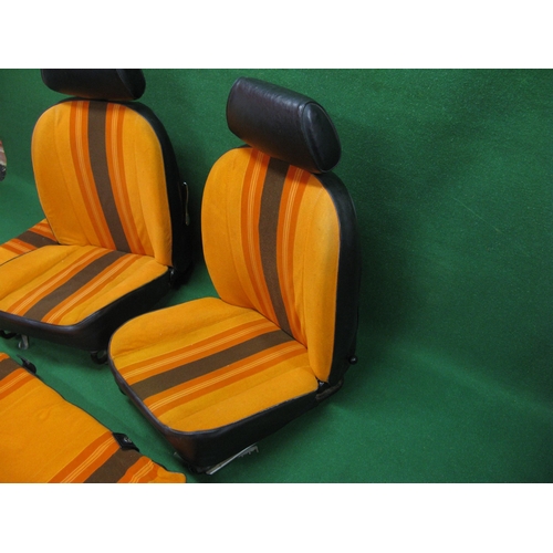 71 - Two 1970's/1980's MGB seat with stripey orange trim and two matching trim panels