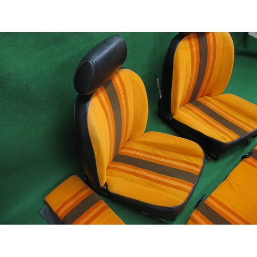 71 - Two 1970's/1980's MGB seat with stripey orange trim and two matching trim panels