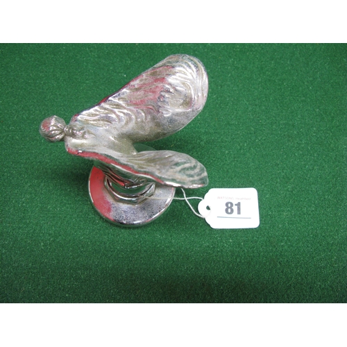 81 - Possibly 1930's Rolls Royce Kneeling Lady chromed cap mounted mascot with Trademark Reg and Reg US P... 