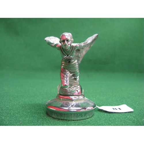 81 - Possibly 1930's Rolls Royce Kneeling Lady chromed cap mounted mascot with Trademark Reg and Reg US P... 