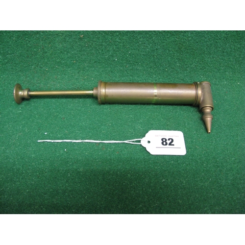 82 - Brass Jeavons Spring Gaiter Charger Pat No. 2-6-36 stamped 4 on plunger top - 6.5