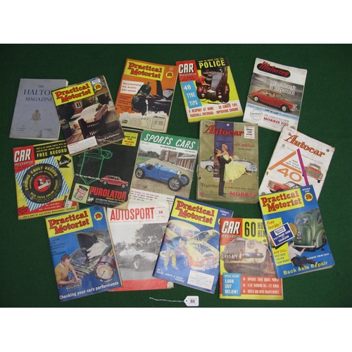 88 - Small quantity of 1950's/1960's motoring magazines to include the thick 1958 Autocar London Show Rep... 