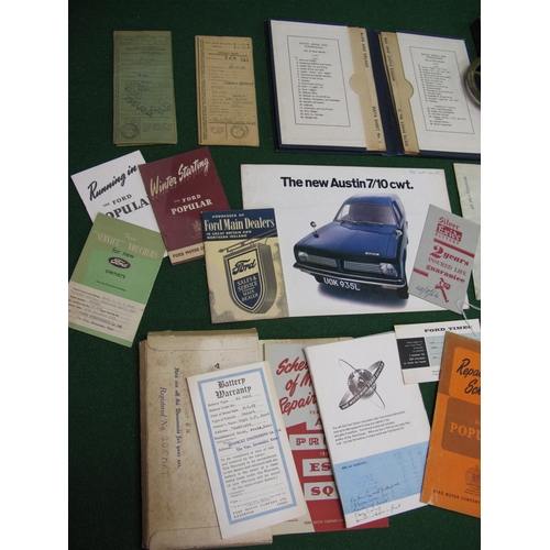 91 - Quantity of sales brochures and handbooks for Austin vans and Ford cars and vans, a Sunbeam Alpine w... 