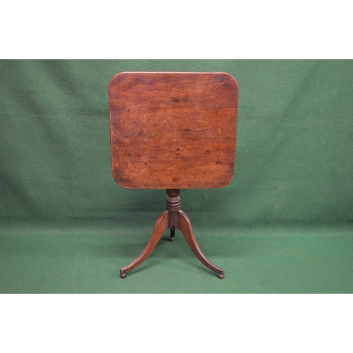 13 - 19th century mahogany tip top tripod table having rectangular top with rounded corners supported on ... 