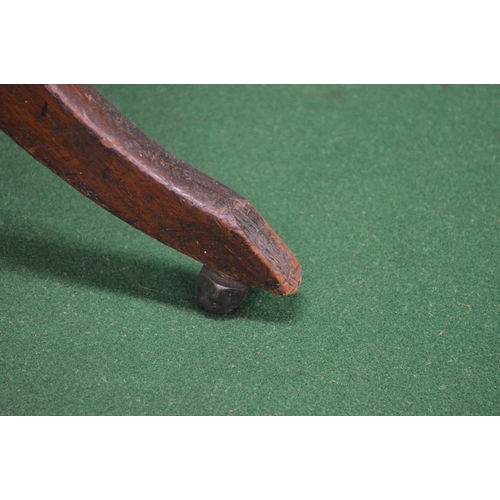 13 - 19th century mahogany tip top tripod table having rectangular top with rounded corners supported on ... 