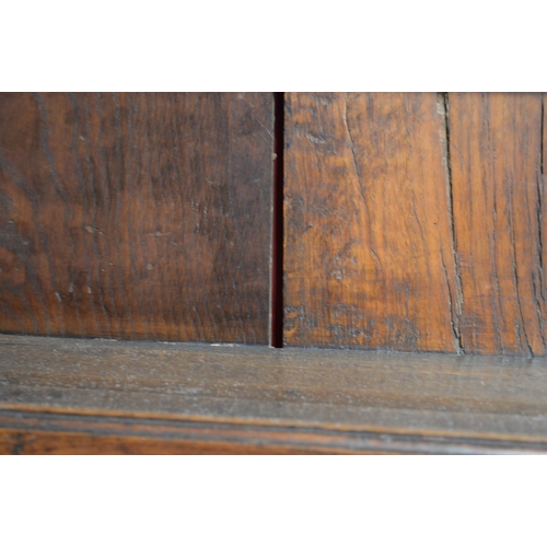 32 - Oak dresser having canopy three shelf top, the lower shelf over row of five short drawers, having wi... 