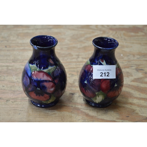 212 - Pair of Moorcroft Anemone pattern vases - 4.5