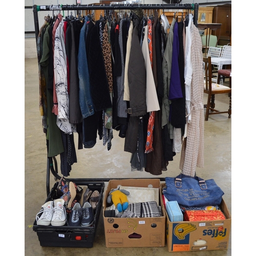 215 - Good quantity of ladies clothing to include: shoes and jewellery boxes by Phase 8, Hobbs and Hotter
