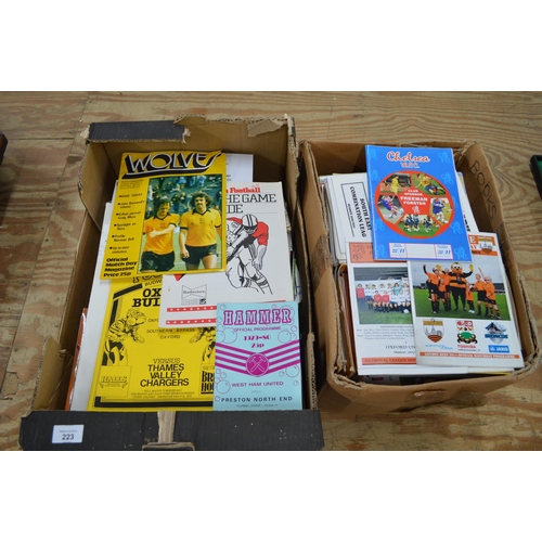 223 - Two boxes of vintage football programmes