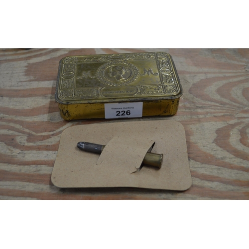 226 - Princess Mary 1914 Christmas tin containing silver tip pencil on original card