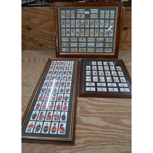 234 - Three framed and mounted sets of cigarette cards