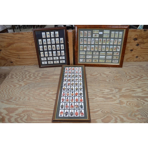234 - Three framed and mounted sets of cigarette cards