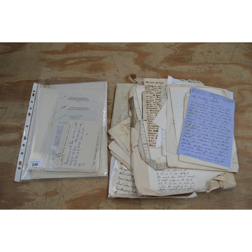 246 - Quantity of ephemera to include 19th century signed letters etc