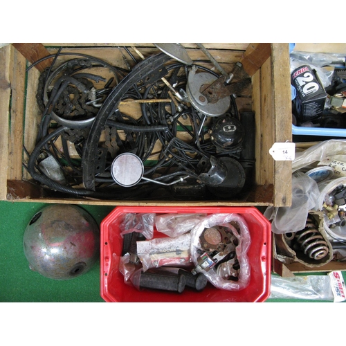 14 - Four crates of motorcycle parts mostly for Norton together with Honda and Villiers items