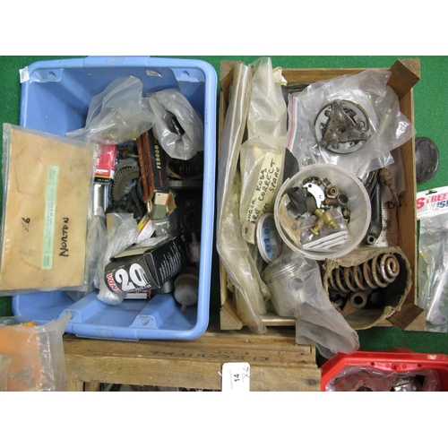 14 - Four crates of motorcycle parts mostly for Norton together with Honda and Villiers items