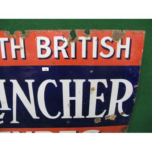 169 - Enamel advertising sign for North British Clincher Tyres, white letters on a red and blue ground - 4... 