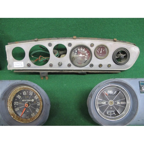 17 - Six dashboard dial binnacles believed to be from: Vauxhall Viva Mk1, Ford Escort and Citroen Pallas ... 