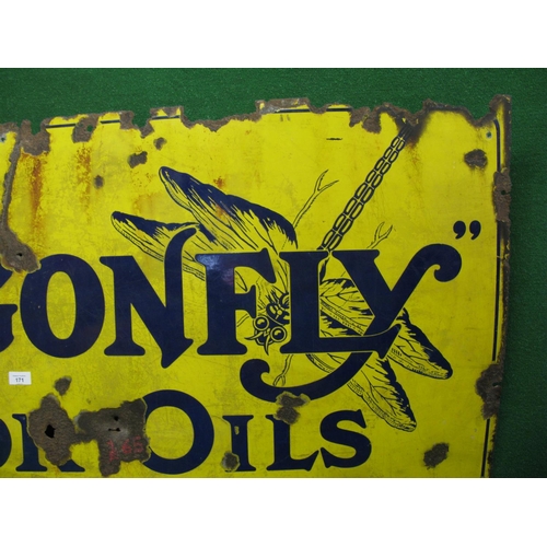 171 - Large enamel advertising sign for Use Dragonfly Motor Oils And Greases, RD Nichol & Co. Ltd, Sheffie... 