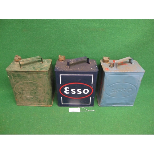 19 - Three Esso two gallon fuel cans with correct caps