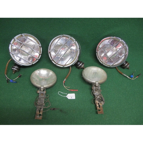 2 - Two Raydot lamps on mounting brackets together with three 7