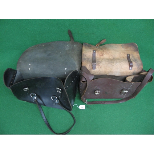 228 - Two thick leather railway staff equipment bags to comprise: brown guards bag with BR crossed arrows ... 