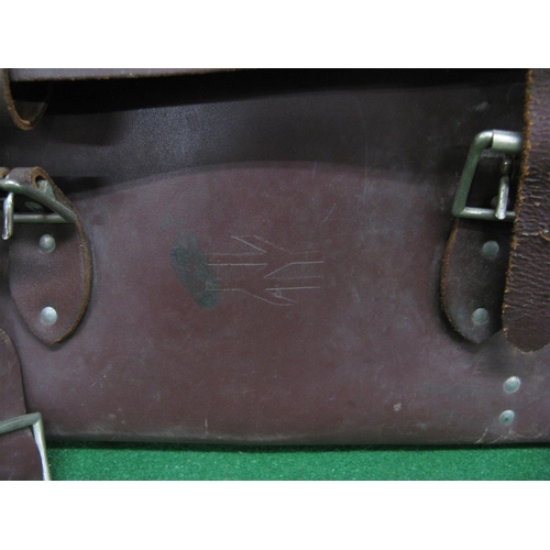 228 - Two thick leather railway staff equipment bags to comprise: brown guards bag with BR crossed arrows ... 