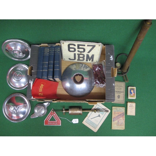 26 - Mixed lot to include: Sphinx stirrup pump, Exide playing cards, two Austin ties, Uni-gun patent grea... 