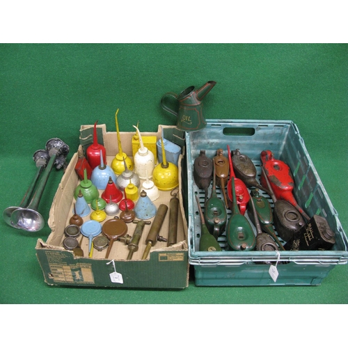 3 - Two crates of approx forty four items to include: various oil cans, Enots grease and oil guns and a ... 