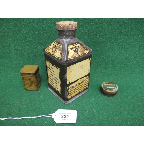 321 - Small corked pyramidal can for local decorators' merchants C Brewer & Sons Ltd with listings of prod... 