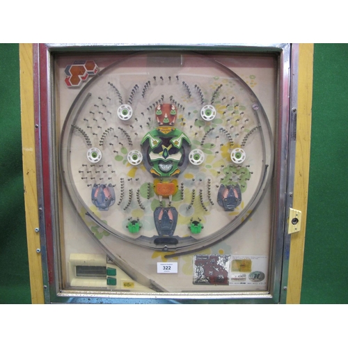 322 - Vertical free to use pinball machine made by Nishijin in Japan, of metal and plastic construction co... 