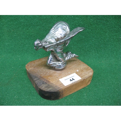 44 - Kneeling Spirit of Ecstasy with Trademark Reg and Reg US Pat on underside of wings, screwed into a w... 