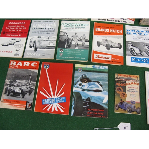 46 - Quantity of 1950's/1960's motor racing programmes from Brands Hatch, Goodwood and Silverstone togeth... 