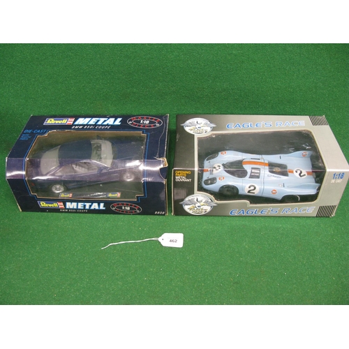 462 - Five boxed 1:18 scale diecast and plastic models of: Porsche 917K (Universal-Hobbies), BMW 850i Coup... 