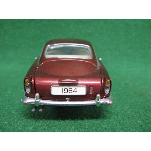 464 - Finely detailed dust free 1964 Aston Martin DB5 in Dubonnet red, Crafted In China for Danbury Mint, ... 