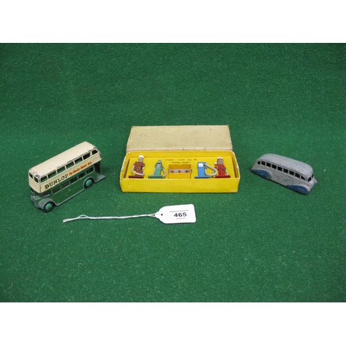 465 - Dinky No. 49 Petrol Pump & Oil Bin set in yellow box together with No. 290 Dunlop Double Deck bus an... 