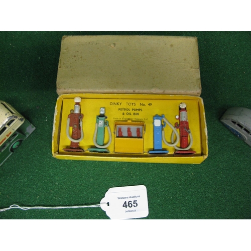 465 - Dinky No. 49 Petrol Pump & Oil Bin set in yellow box together with No. 290 Dunlop Double Deck bus an... 