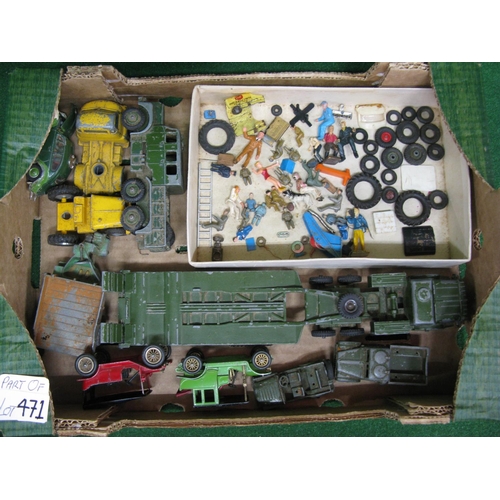 471 - Loft find collection of approx seventy playworn and/or painted Dinky, Corgi and Matchbox model vehic... 