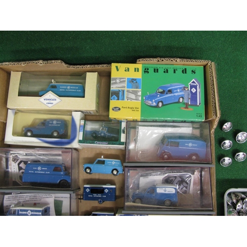 483 - Box of boxed and loose model RAC patrol vehicles made by Corgi, Vanguards, Days Gone, Cararama, Lone... 