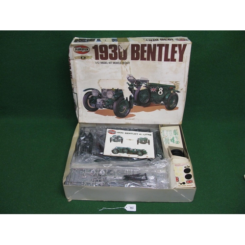 484 - Unmade Airfix 1:12 scale plastic kit of a 1930's 4.5 litre Bentley, contained in rough box but with ... 