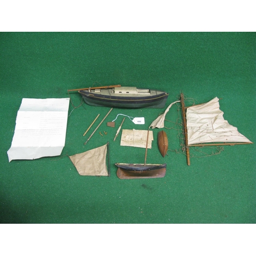 486 - Old wooden model of a sailing boat Little Auk (for renovation) - 14