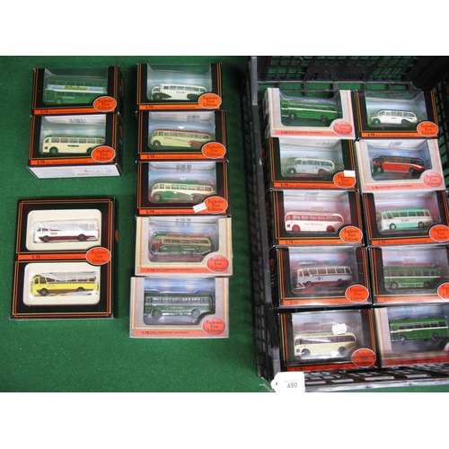 490 - Twenty four boxed EFE 1:76 scale diecast models of single deck buses and coaches from many different... 