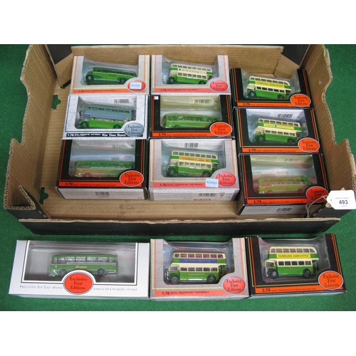 493 - Twelve boxed EFE 1:76 scale diecast models of double and single deck buses for Southdown (of Sussex)