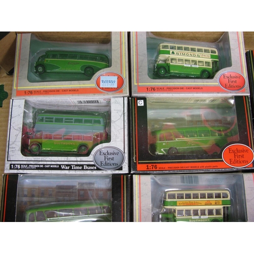 493 - Twelve boxed EFE 1:76 scale diecast models of double and single deck buses for Southdown (of Sussex)