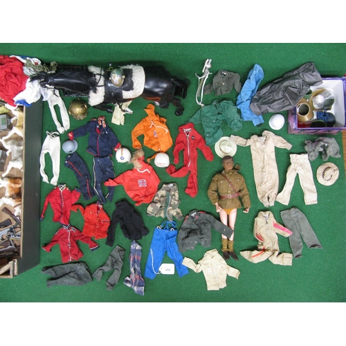 494 - Two boxes of Action Man items to include: man, horse, selection of clothing, boots, hats and guns to... 