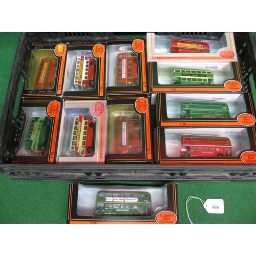 499 - Eleven boxed EFE 1:76 scale diecast models of double deck buses from LT, Brighton & Hove, Green Line... 