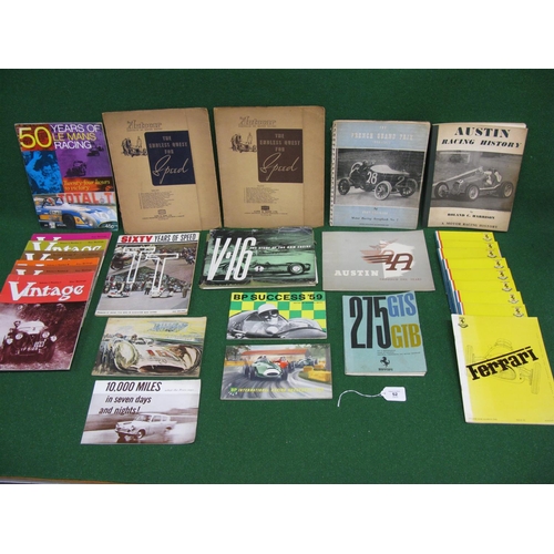 52 - Quantity of motoring publications to include: Ferrari 275 GTS & GTB Operating Maintenance & Servicin... 