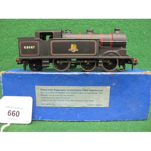 660 - Very rare, last issue, September 1963, Hornby Dublo 3 Rail 3217 0-6-2T No. 69567 in early BR lined m... 