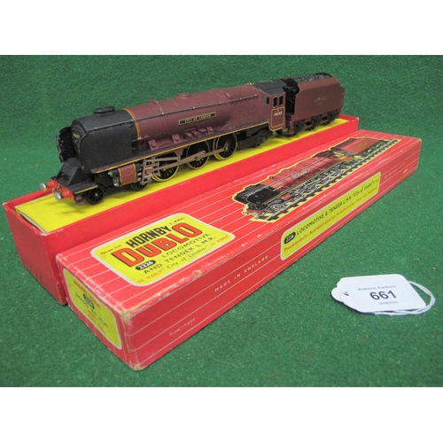 661 - 1960's late issue Hornby Dublo 2 Rail 2226 4-6-2 locomotive and tender No. 46245 City Of London in l... 